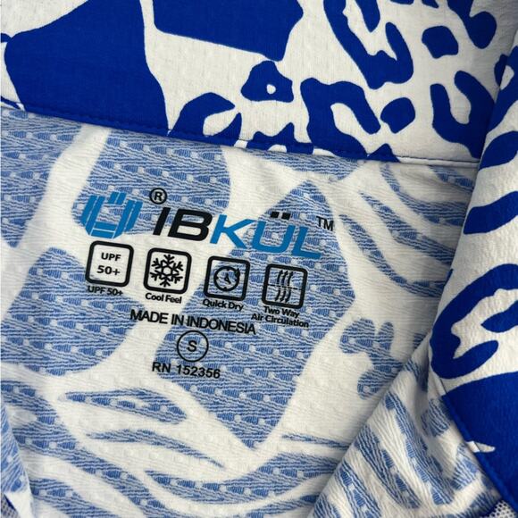 IBKUL BIANCA ROYAL BLUE Short Sleeve Mock Golf Shirt Sz S - Picture 4 of 7